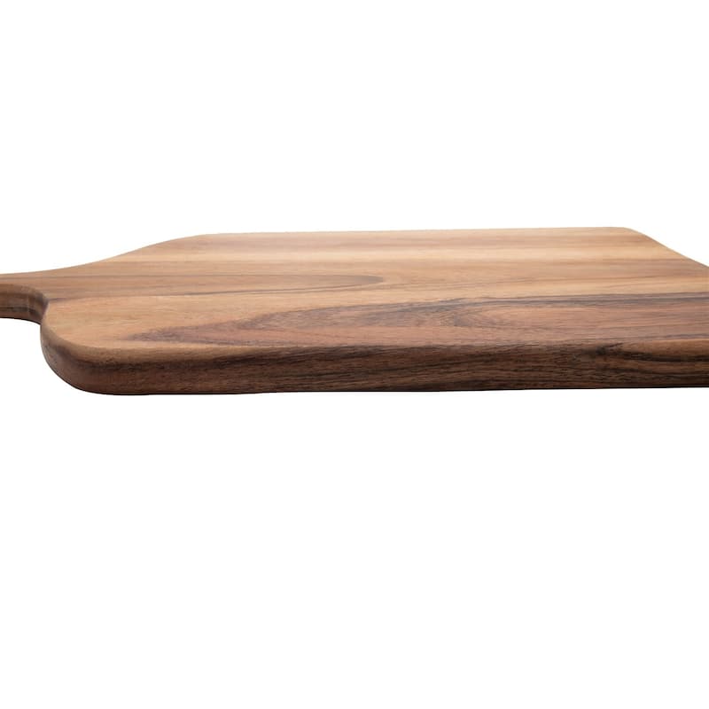 Acacia Wood Rect. Cutting Board w/ White Handle 17.75" x 11.8" -A - A