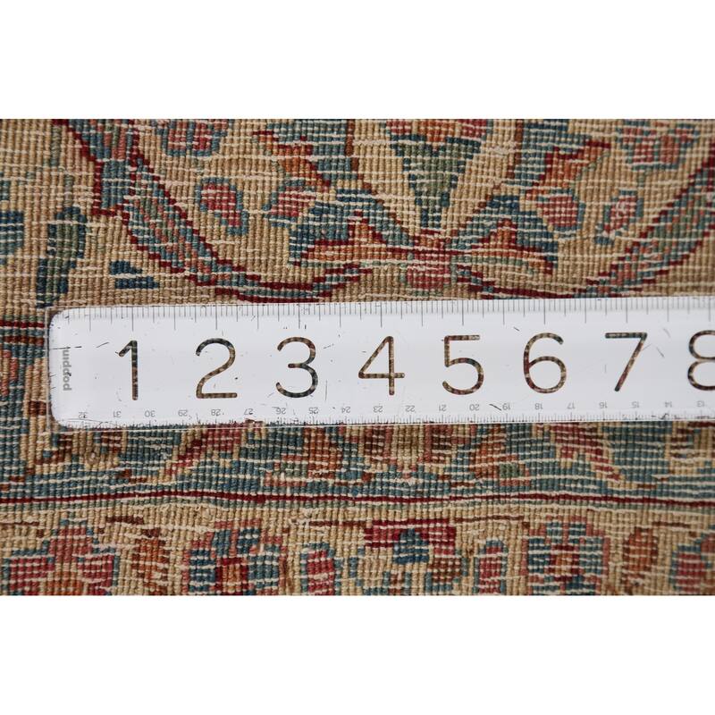 Vegetable Dye Floral Yazd Antique Persian Wool Carpet - 6'6" x 9'10"