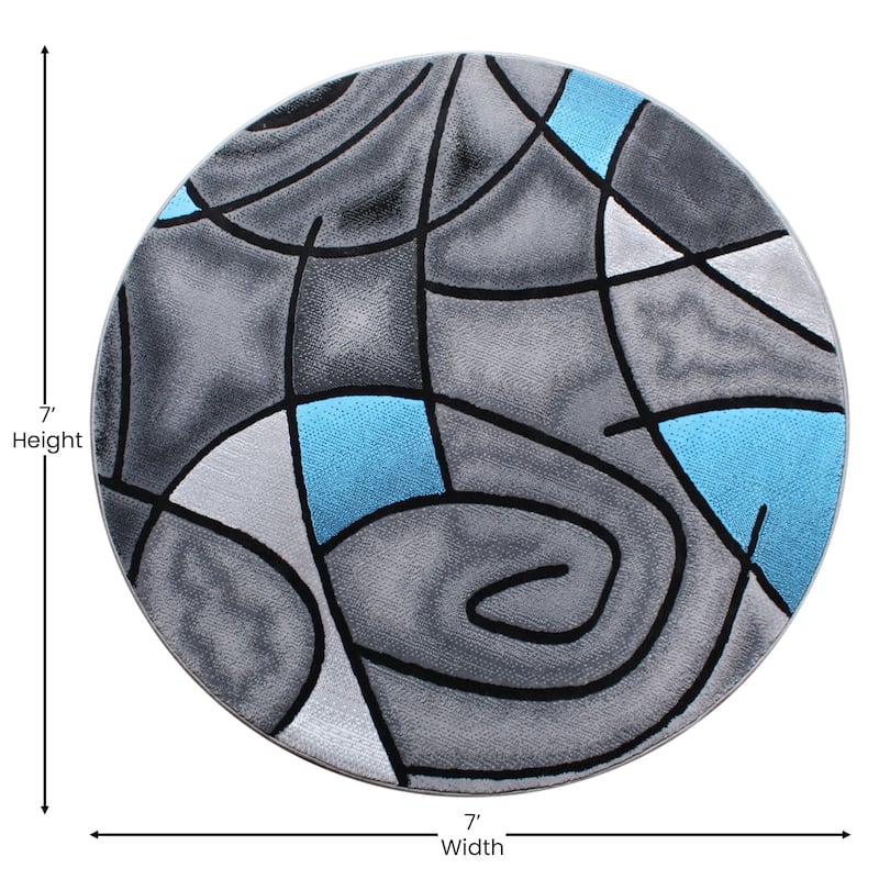 Modern Olefin Accent Area Rug - Abstract Pattern