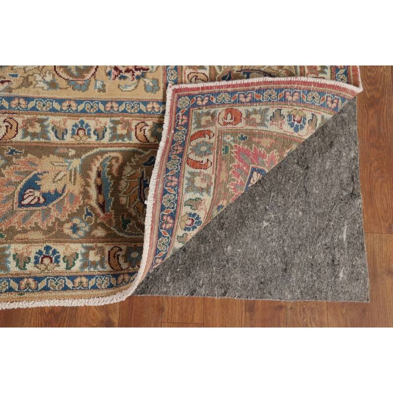 Floral Mashad Vintage Persian Rug Handmade Traditional Wool Carpet - 9'7" x 12'8"