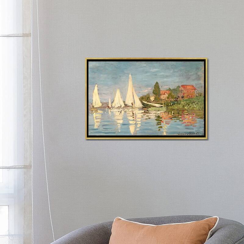 iCanvas "Regatta at Argenteuil, c.1872 " by Claude Monet Framed Canvas Print