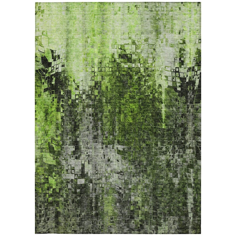 HomeRoots Abstract Transitional Rectangle Outdoor Rug