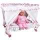preview thumbnail 1 of 3, Princess Canopy Bed Set: 14" Pink Sheep Baby Doll
