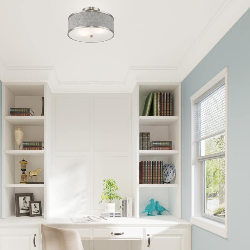 Livex Lighting 2-light Fabric Shade Ceiling Mount, 60422, 62627, 60412, 60402