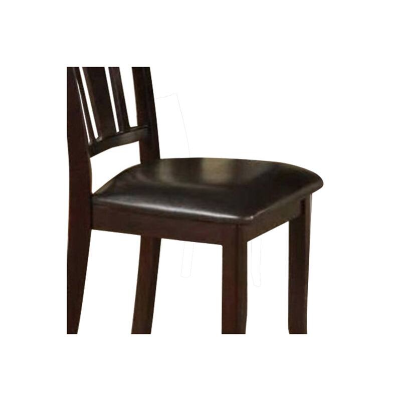 Brown/Brown Faux Leather Upholstered Wood Frame Dining Chair, Set of 2, Sturdy Dining Chair for Dining Rooms - 21.75