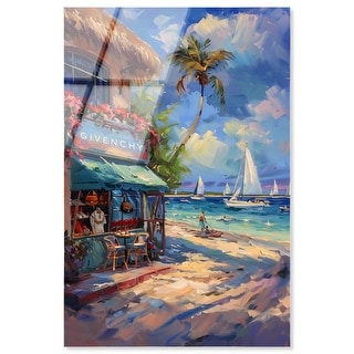 Shopping at the Beach Modern Coastal Acrylic Wall Art by Art Remedy ...