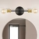 preview thumbnail 2 of 7, Grace 13.25" 2-Light Industrial Farmhouse Iron LED Vanity, Oil Rubbed Bronze/Brass Gold by JONATHAN Y