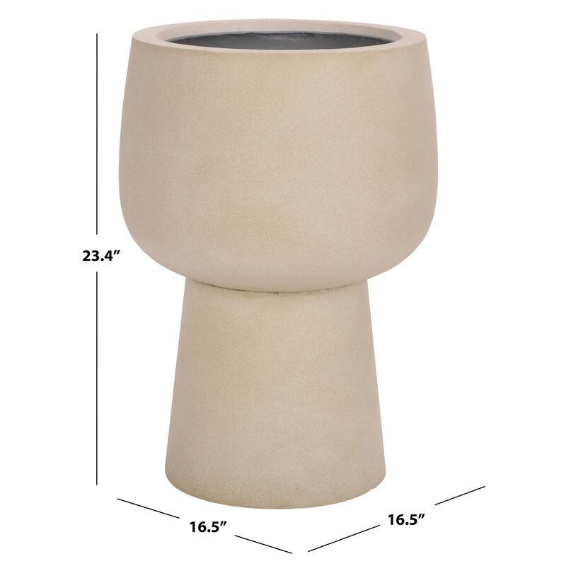 SAFAVIEH Outdoor Living Olivia Pedestal Planter - 17"W x 17"D x 23"H