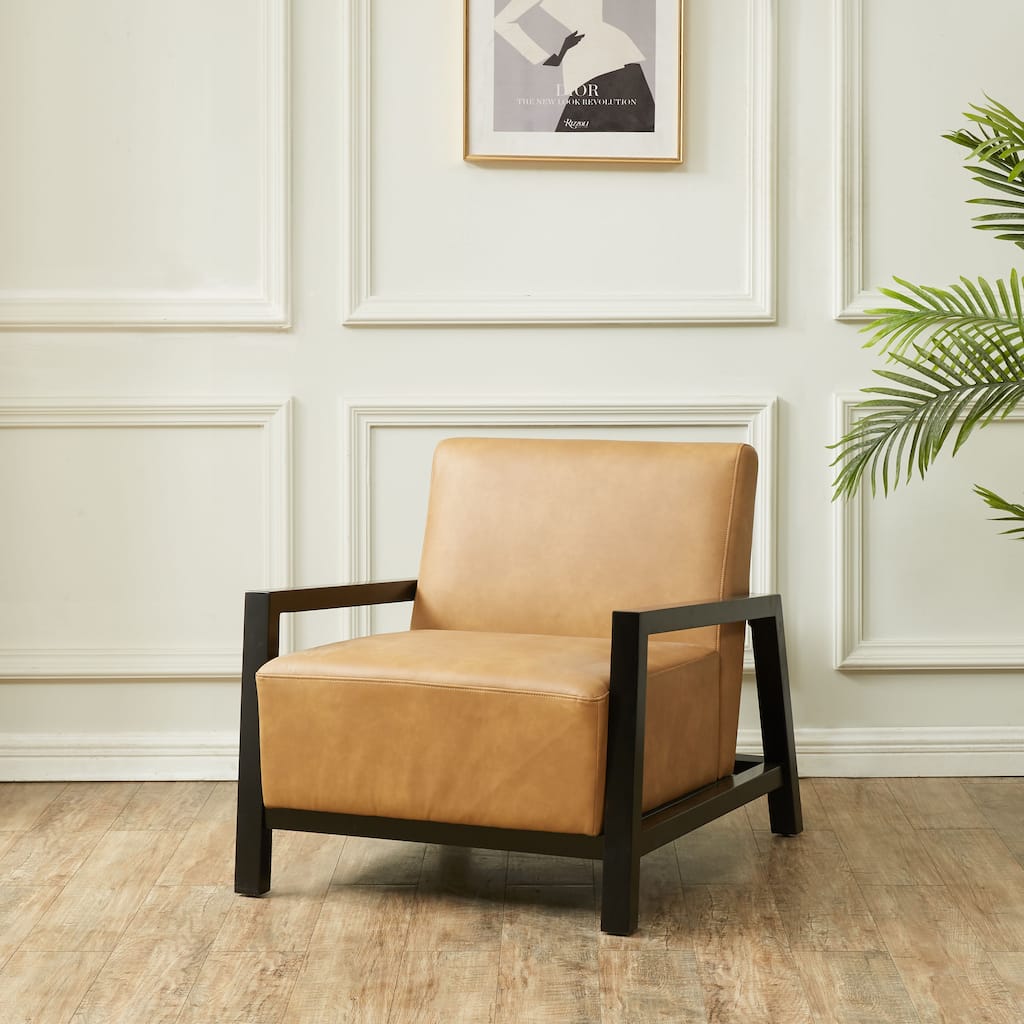 SAFAVIEH Couture Radelina Solid Wood Upholstered Accent Chair - 29Wx35Dx29H