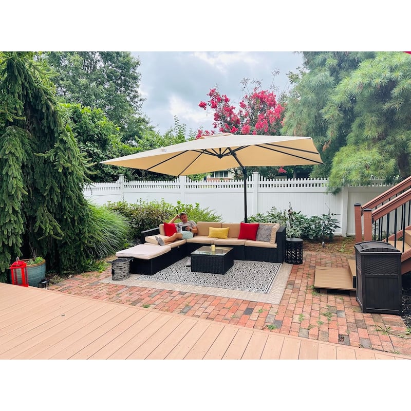 PURPLE LEAF 10 x 13 ft 360 Degree Rotation Patio Umbrella