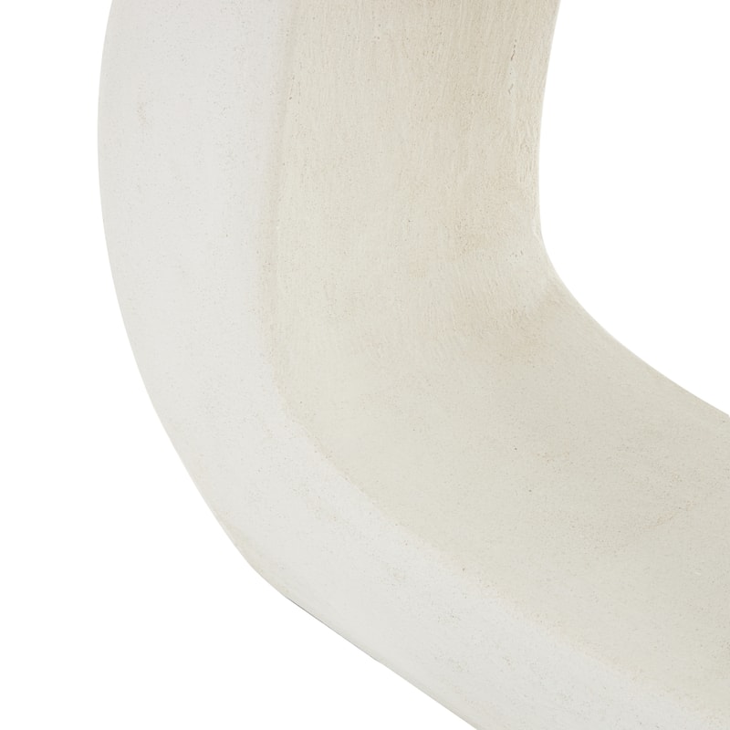 Wooden O Shaped Console Table with Light Brown Tabletop - White - Roche River Decor - 15"W x 47"L x 32"H