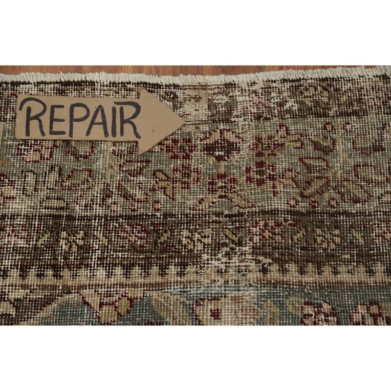 Hand Knotted Oriental 100% Wool Carpet Traditional Floral Red Tabriz Area Rug - 11' 10'' X 8' 8''
