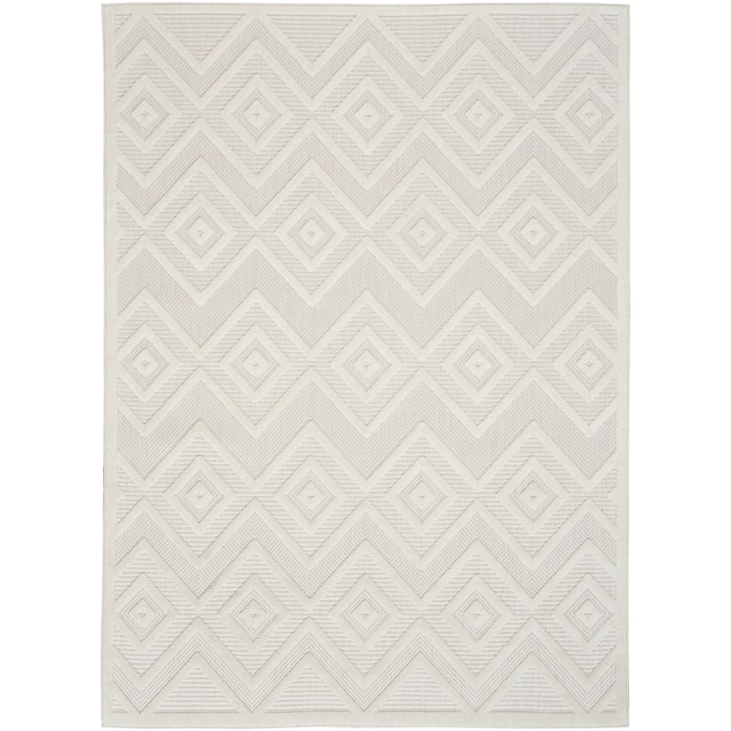 Nourison Versatile Indoor/Outdoor Geometric Flatweave Area Rug - 5' x 7' - Ivory/White