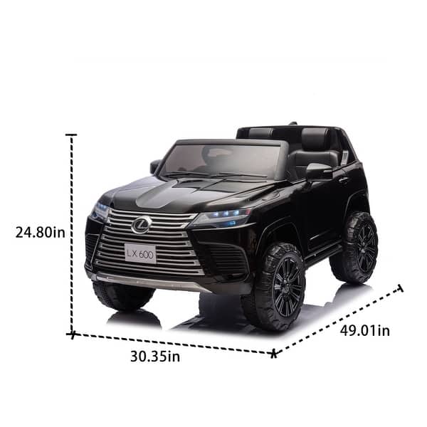 dimension image slide 1 of 2, 24V Lexus LX600 Kids Ride-On Car, Two-Seater, Remote Control, Four-Wheel Suspension, Ages 3-7
