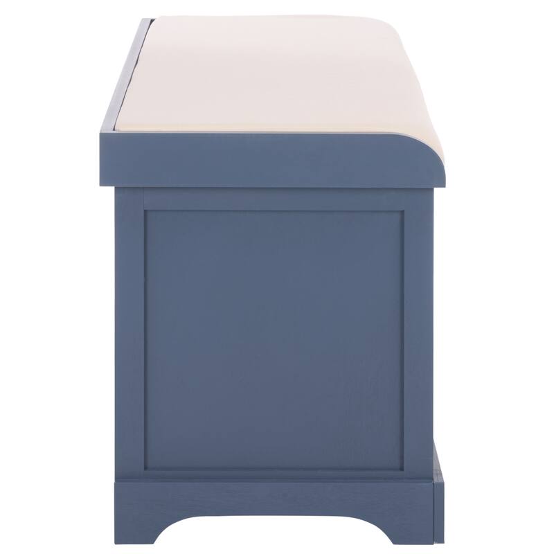 SAFAVIEH Eola Grey/ White Storage Bench - 47" x 16.1" x 19.9" - 47"W x 16"D x 20"H