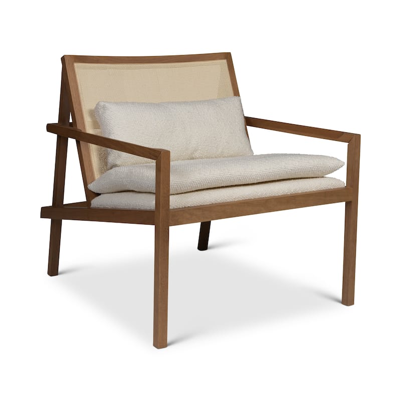 Urbia Barra Cane Lounge Chair - Ivory, Pecan, Natural