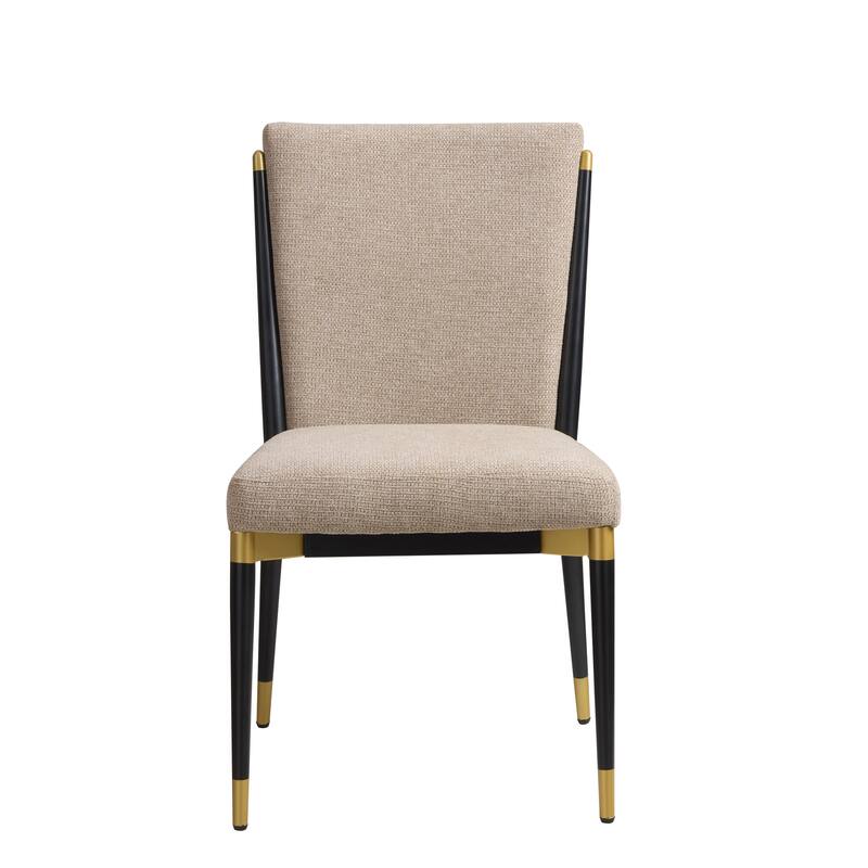 Christopher Knight Home - Modern Upholstered Metal Base Dining Chair with Solid Back (Set of 2)