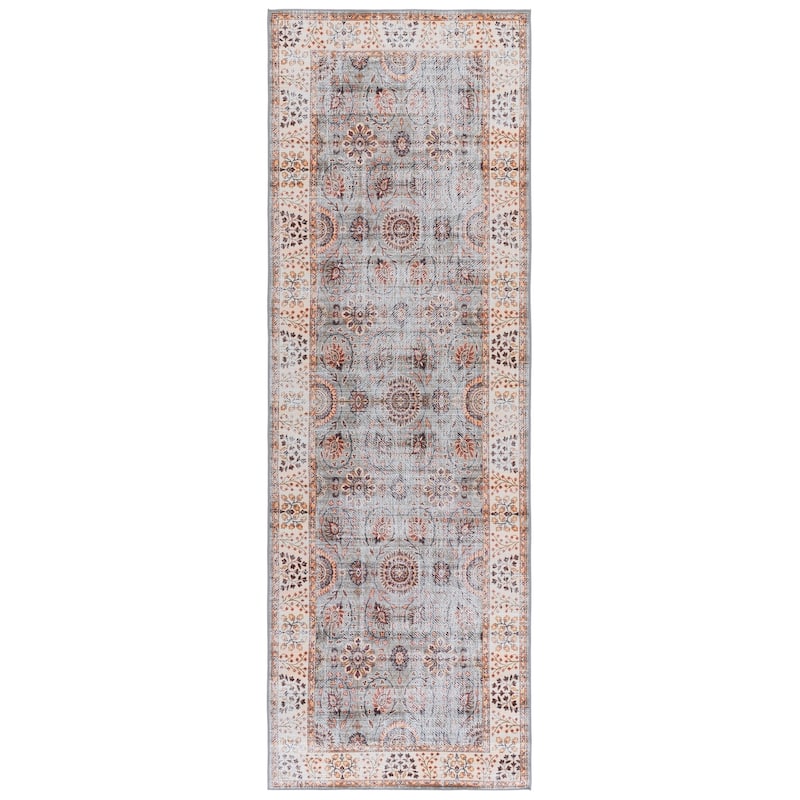 SAFAVIEH Tucson Villar Transitional Rug - 2'6" x 8' Runner - Grey Green/Beige
