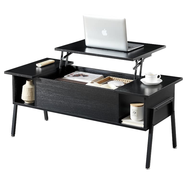 VECELO 3-piece Coffee Table Set,Lift Top Coffee Table with Hidden Storage and Nightstands Set of 2