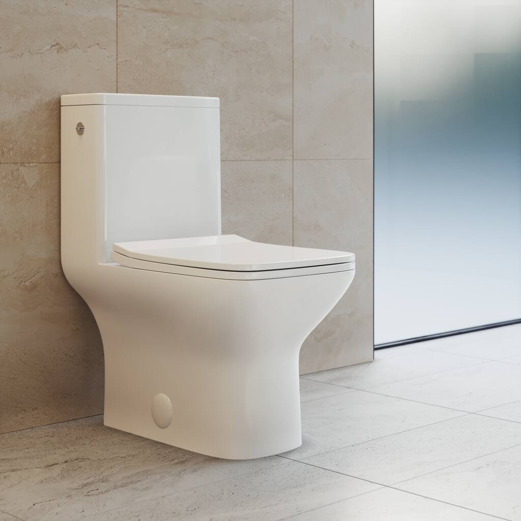 Carre One Piece Square Toilet, Touchless - White