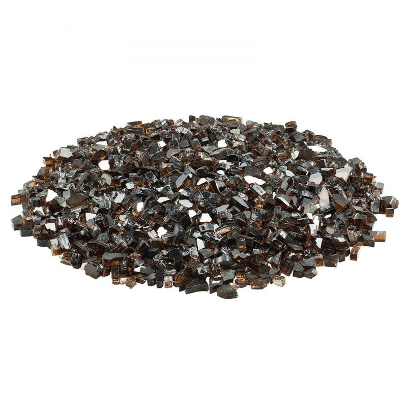 Copper Tempered Reflective Crushed Fire Glass 1/2 Inch Fire Pit Rocks - 1/2 inch