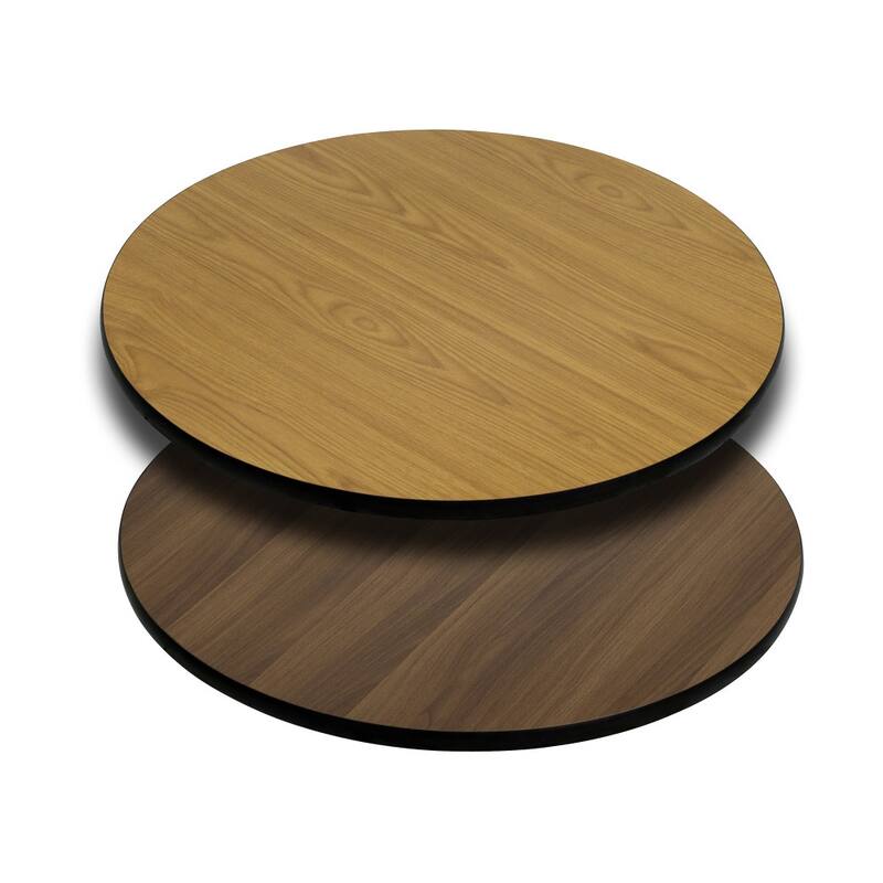 30'' Round Table Top with Reversible Laminate Top - Natural/Walnut