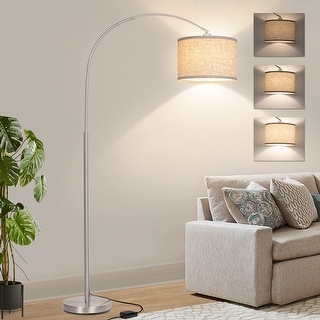Floor Lamp Dimmable Arc Floor Lamp with Adjustable Head, Silver Finish ...