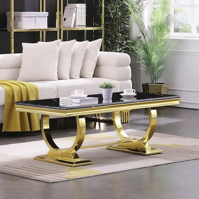 Luxury Circle Base Coffee Table 48 inches Rectangle Living Room Tea Table Sofa Coffee Table for Living Room
