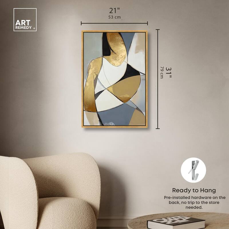 Gold Leaf Contours Canvas by Art Remedy