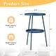 preview thumbnail 20 of 22, 2 Tier Round Patio Small Side Table, Metal Coffee Table for Indoor Outdoor