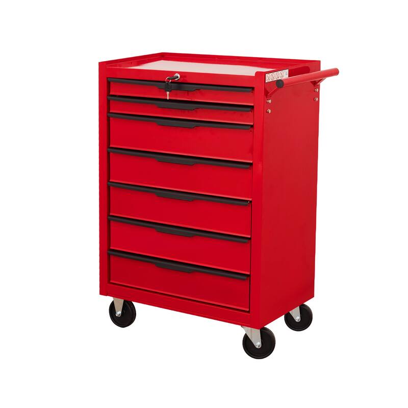 7 Drawer Metal Rolling Tool Cabinet with Wheels and Cylinder Locking