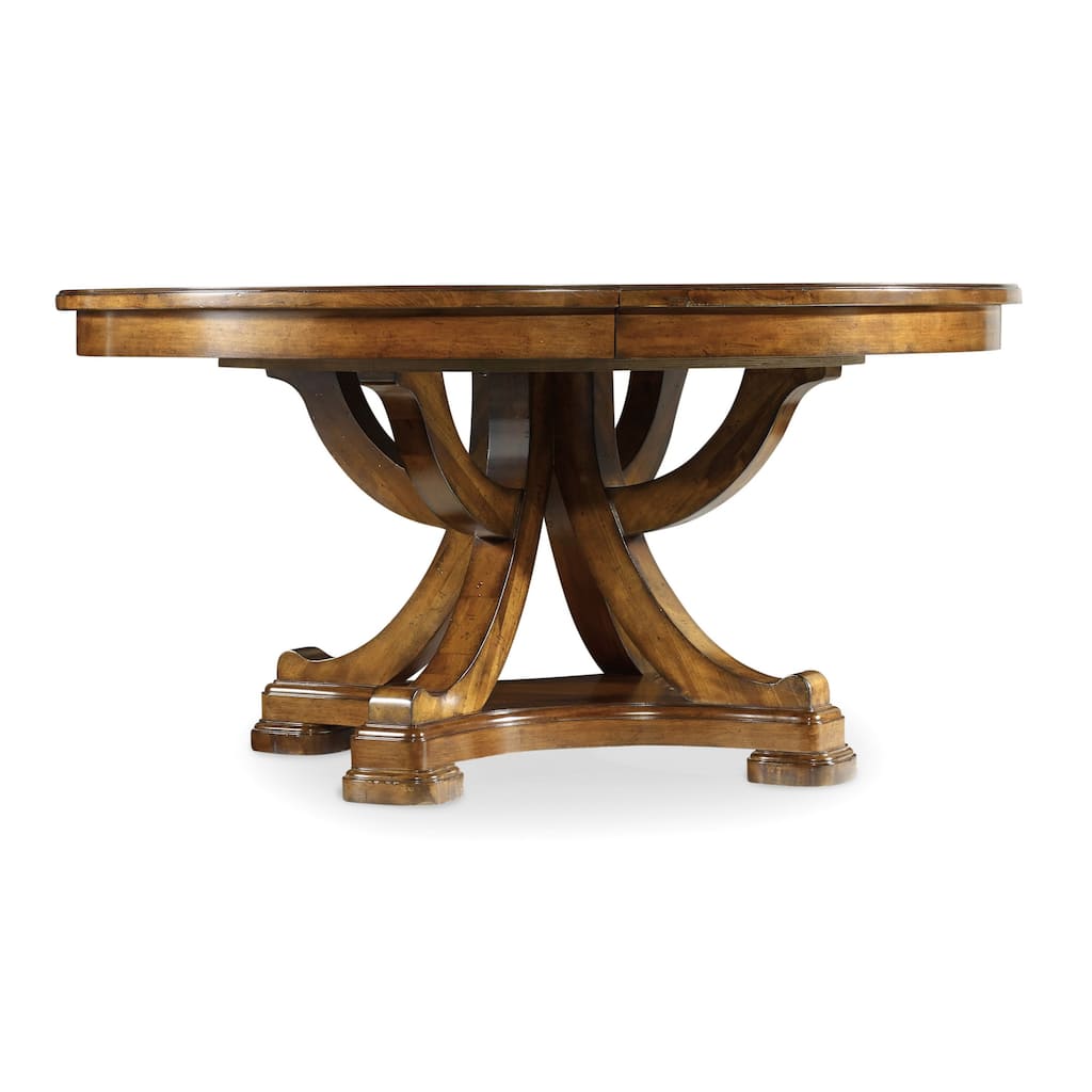 Tynecastle Round Pedestal Dining Table with One 18'' Leaf - 60"x30"x60"