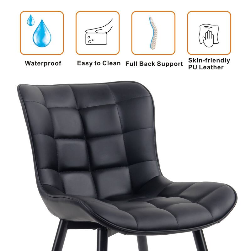 Modern Kitchen Dining Chairs, PU Leather Upholstered, Set of 2