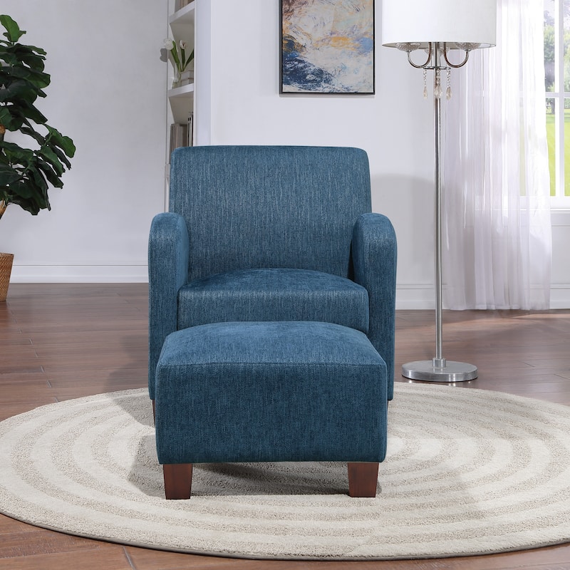 Aiden Chair & Ottoman with Espresso Legs