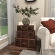 preview thumbnail 8 of 18, Brown Faux Leather Nesting Upholstered Decorative Trunk with Vintage Accents and Studs (Set of 3)