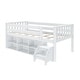 preview thumbnail 3 of 20, Max and Lily Twin Solid Wood Soren Ultra Low Loft Bed with Bookcase