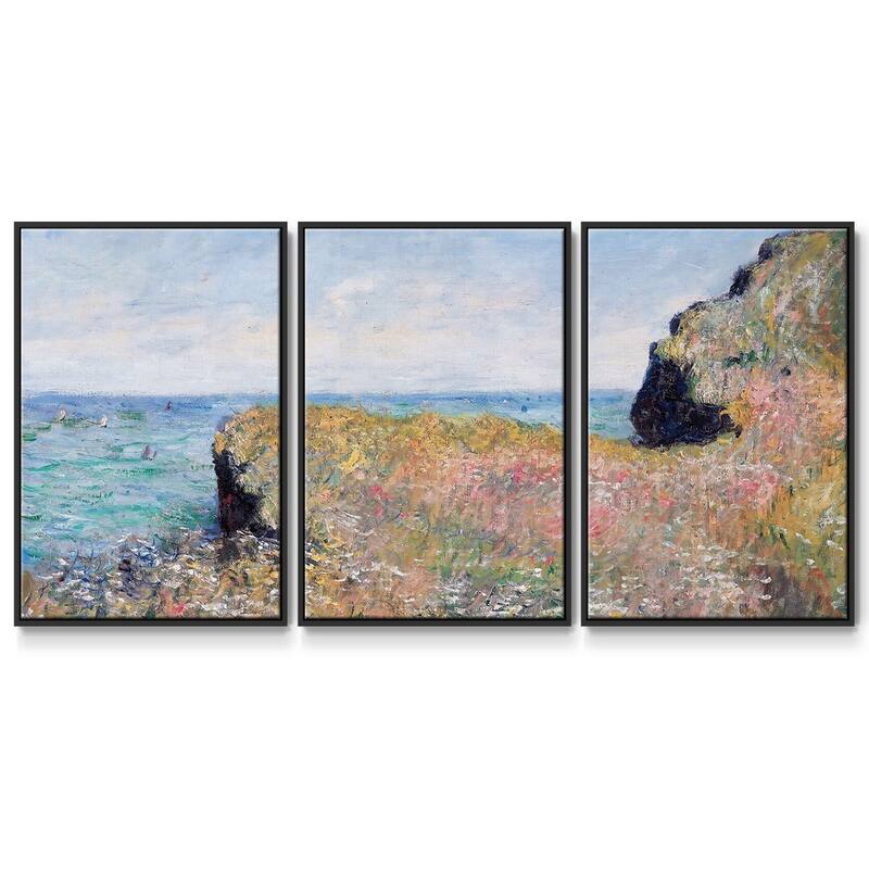 Edge of the Cliff, Pourville, 1882 - Multi Piece Framed Canvas