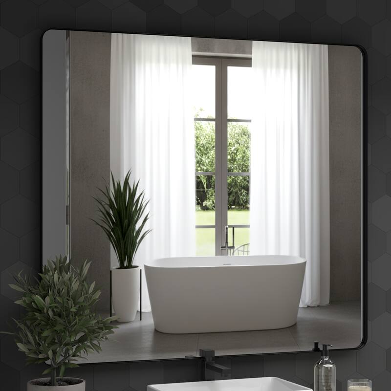 36 Inch Black Rectangular Mirror Metal Framed Mirror Vanity Mirror Dressing Mirror, for Bathroom, Living Room - 40