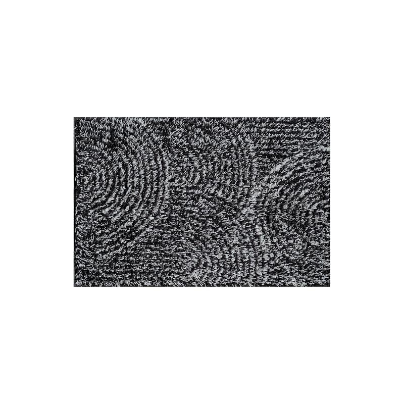 Circles Arch Shag Rug - Durable & Soft for High-Traffic Areas - Anthracite Dark Gray - Kid Friendly