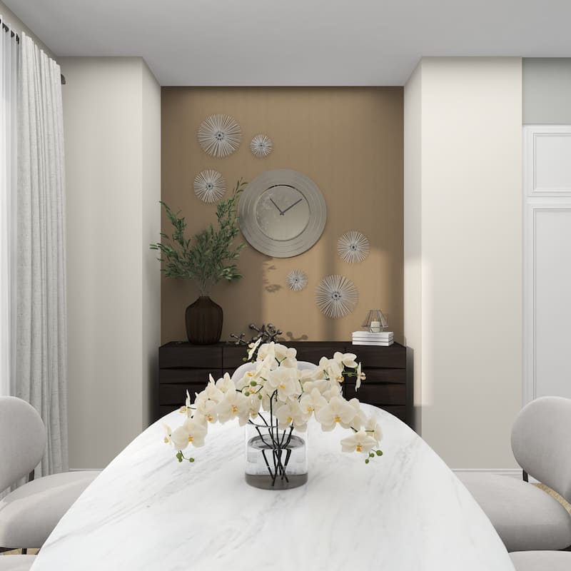 Aluminum Metal Decorative Wall Clock - Silver or Gold - Roche River Decor