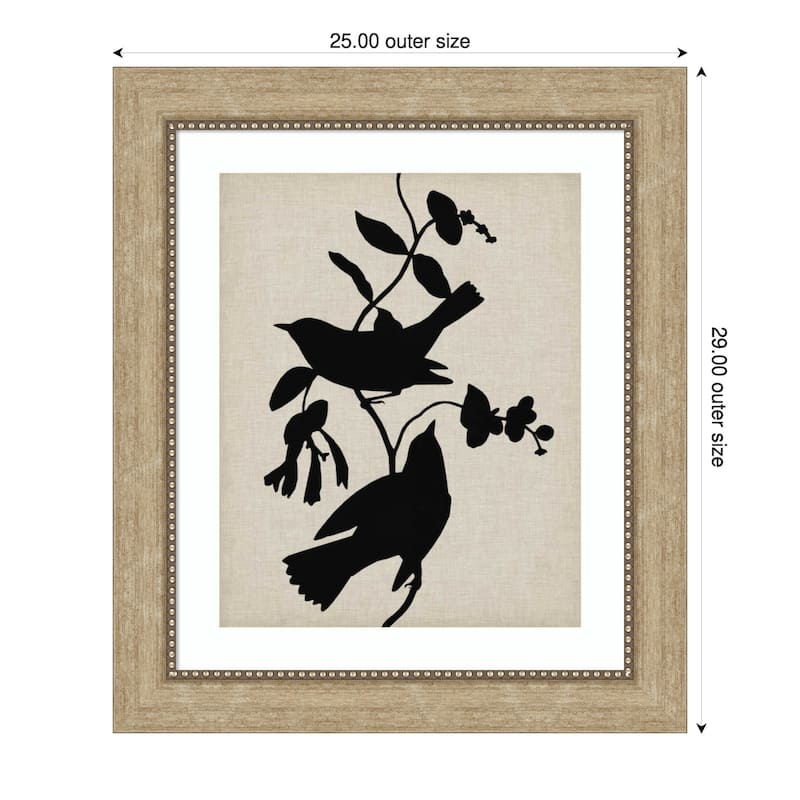 Audubon Silhouette No. 4 by Vision Studio Wood Framed Wall Art Print - Astor Champagne