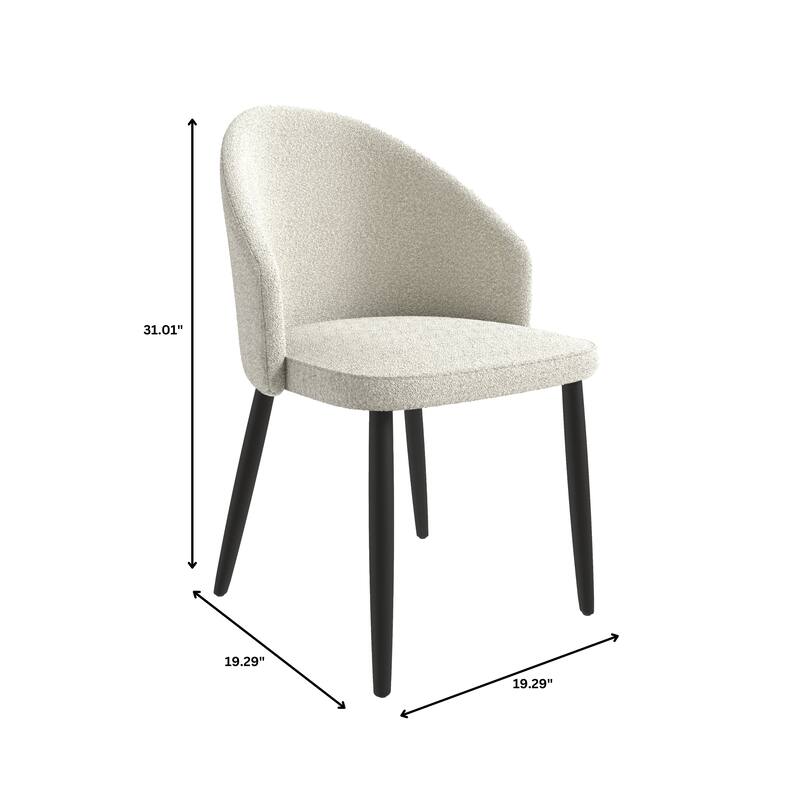 Upholstered Dining Chair in Leather/Fabric/Boucle with Wood Legs Set of 4 Paradiso Collection