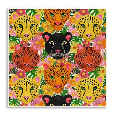 Stupell Jungle Cats Wildlife Pattern Wall Plaque Art Design By Carrie Cantwell