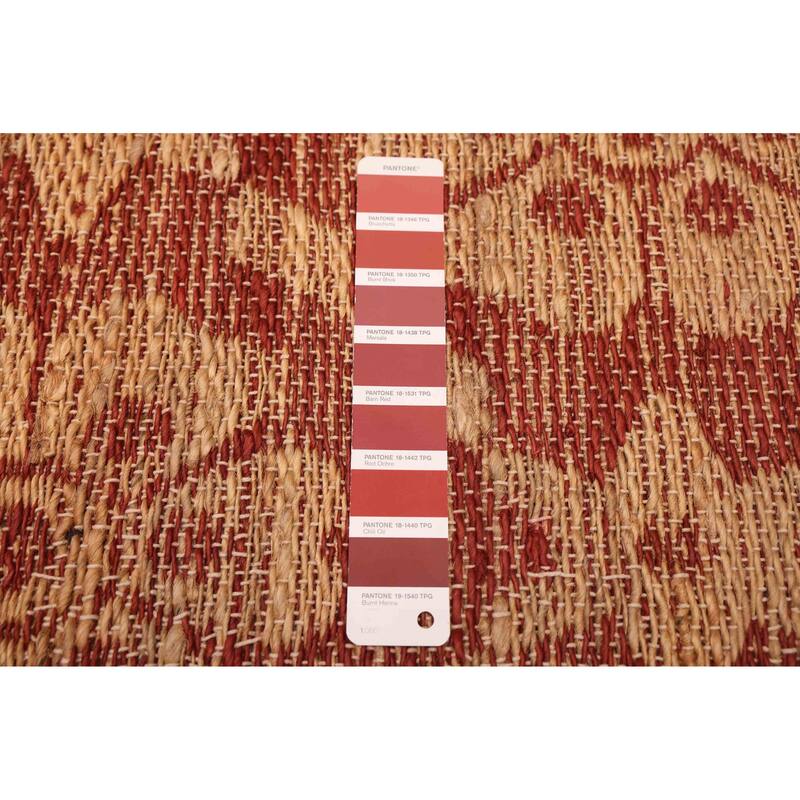 ECARPETGALLERY Flat-Weave Palas Denizli Dark Red Jute Kilim - 5'3 x 7'6