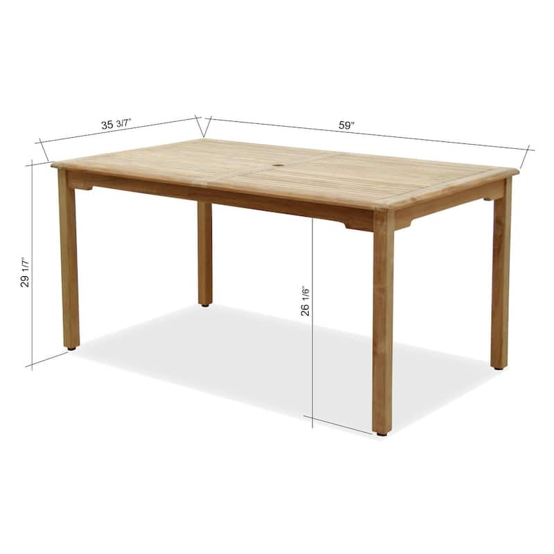 Amazonia 7 Piece FSC Solid Teak Wood Savannah Outdoor Patio Dining Set - 7 piece