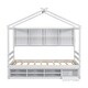 preview thumbnail 48 of 57, Wooden House-shaped Twin House Bed with Bedside Built-in Storage Shelves,Under Bed Storage,Kids and Baby