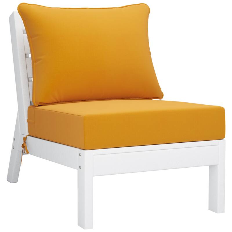 Birchwood All Weather HDPE Outdoor Patio White Deep Seating Conversation Set (6-Piece Set)