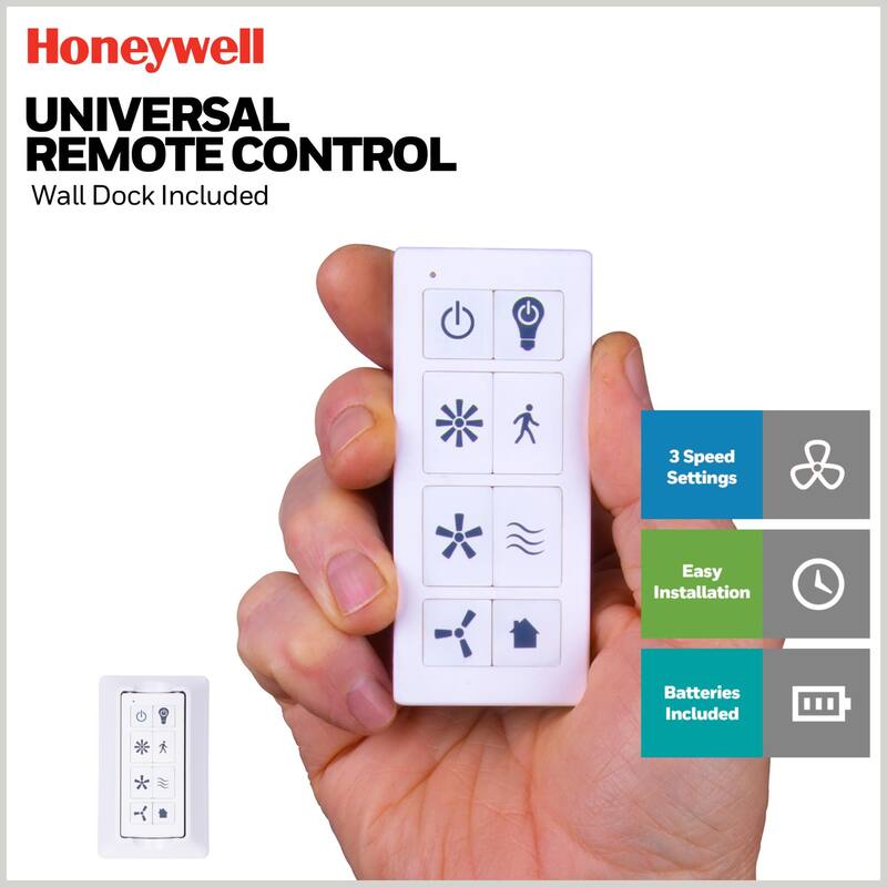 54" Honeywell Port Isle Wet Rated Outdoor Ceiling Fan with Light, Remote Control, Weather Resistant Blades