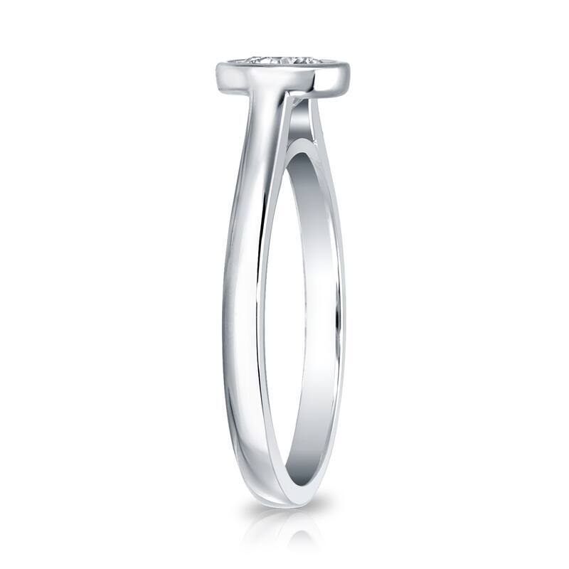 Auriya 1 1/2ctw Round Solitaire Diamond Engagement Ring Bezel-set 18k Gold