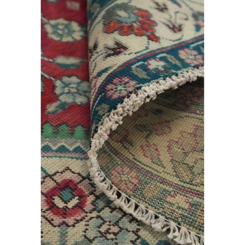 Hand Knotted Oriental 100% Wool Carpet Traditional Floral Pink Tabriz Area Rug - 6' 3'' X 4' 7''